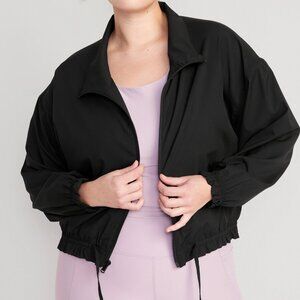 Old Navy | Women's | StretchTech Packable Ruffle-Trim Jacket | Black | XXL Tall